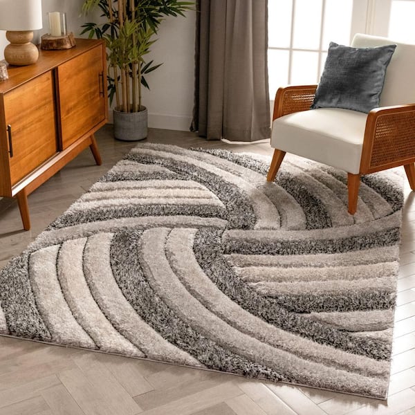 Grey Rug Modern Rugs Carpet Striped Small Extra Large Living Room Carpets Mats 