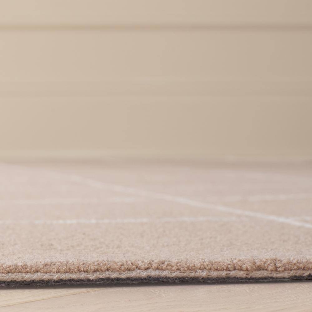 Ivory Geometric Handmade Wool Tufted Area Rug 3' x 5'