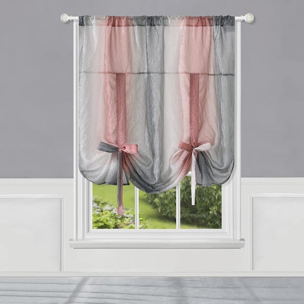 Ombre 50 in. W x 63 in. L Polyester Light Filtering Window Panel in Blush