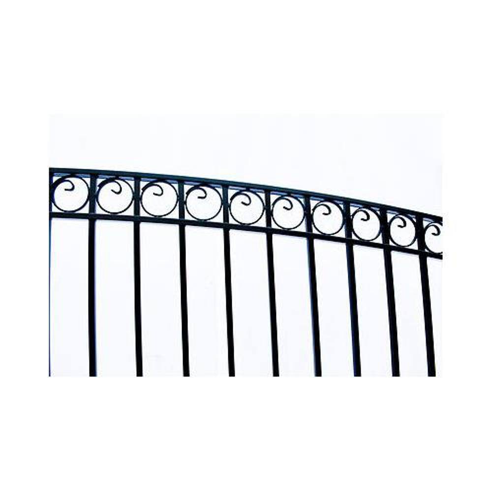 Black Steel Arched Sliding Driveway Gate with Gate Opener