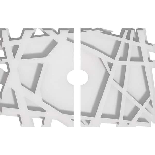 Ekena Millwork 10 in. x 6.62 in. x 1 in. Novo Architectural Grade PVC Contemporary Ceiling Medallion (2-Piece)