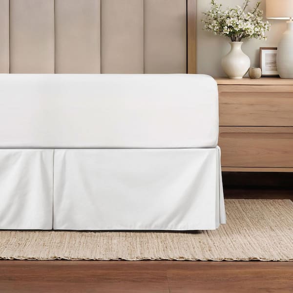 Becky Cameron 14 in. White Solid Twin Bed Skirt
