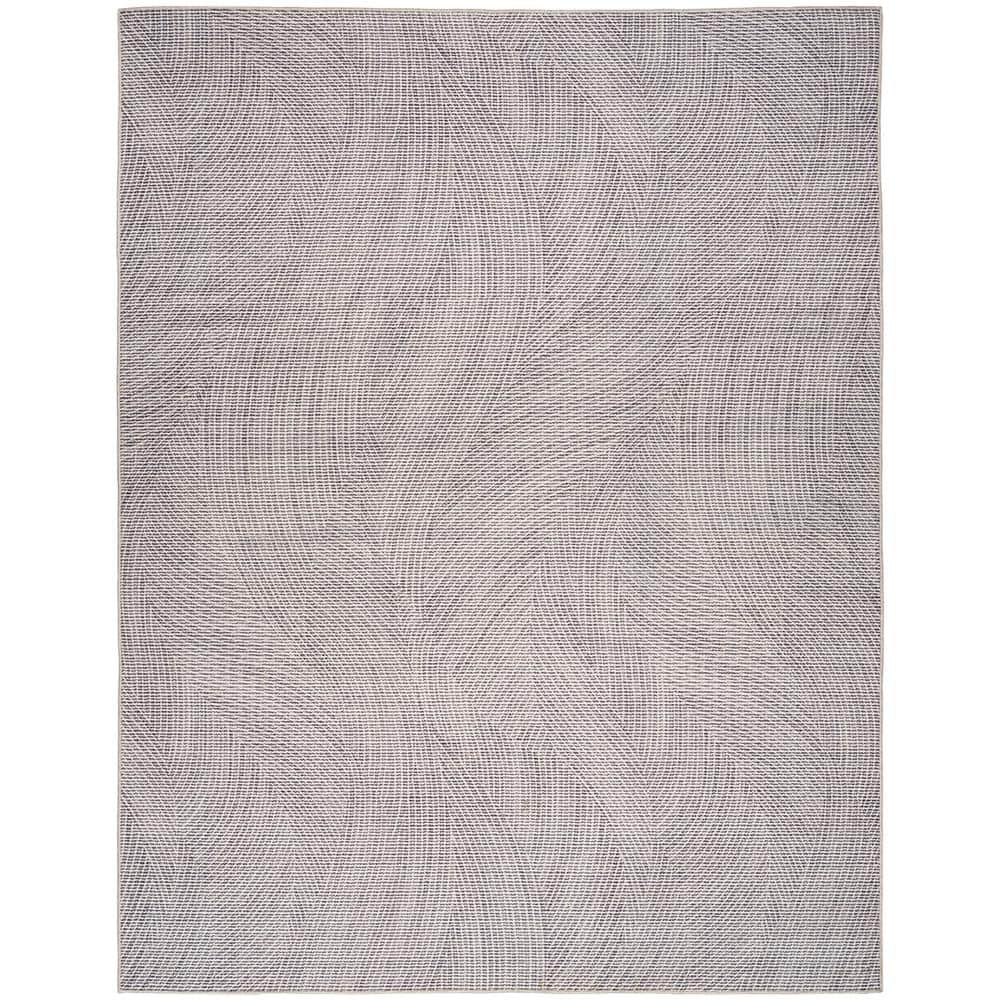 Gray Geometric Flat Woven Cotton Synthetic 5' x 7' Rug