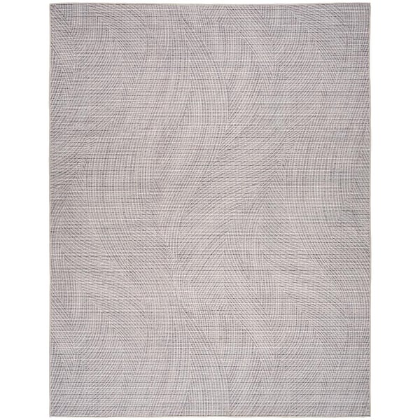 Nourison Washables Ivory Grey 5 ft. x 7 ft. Abstract Contemporary Area Rug