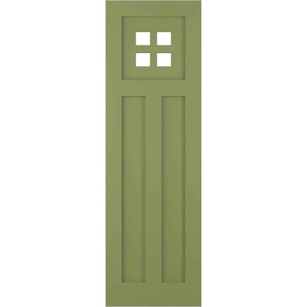 True Fit 12 in. x 61 in. PVC San Antonio Mission Style Fixed Mount Flat Panel Shutters Pair in Moss Green price history on PriceWatchPro