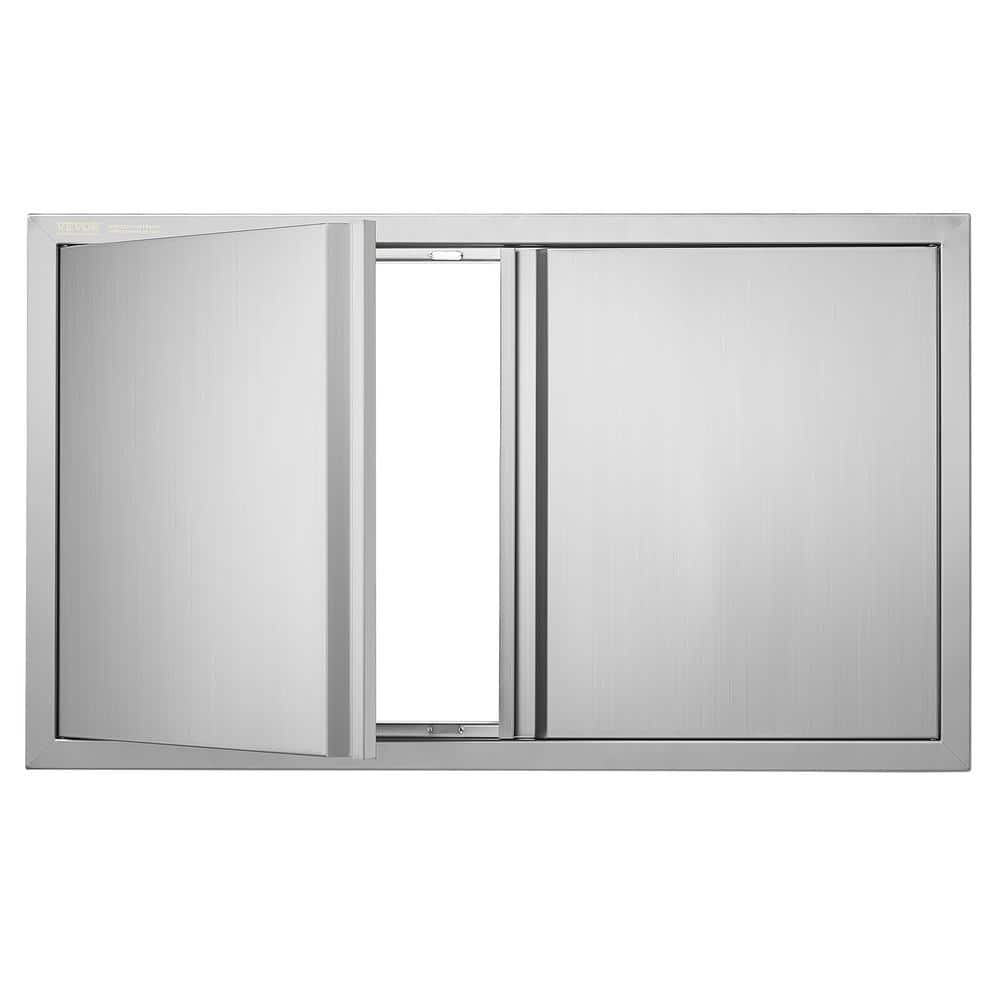 Stainless Steel Double Outdoor Kitchen Access Door 36x21 Inch