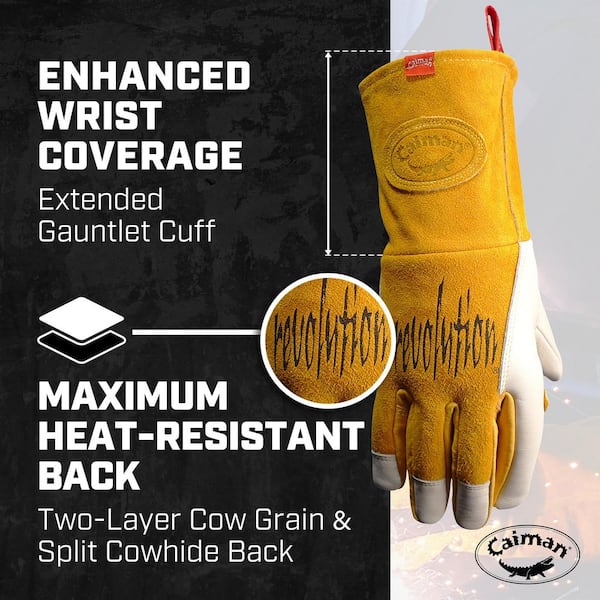 Caiman 2X-Large Premium Cow Grain MIG/Stick Welder's Glove with