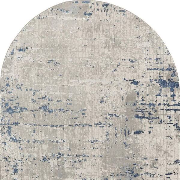 6 ft. x 9 ft. Gray and Ivory Abstract Power Loom Area Rug