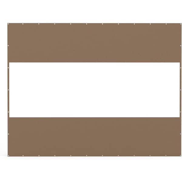 Brown 10'H x 13'W Heavy Duty Outdoor Clear Panel Curtain, 18 oz Waterproof PVC, Weather Resistant & Tearproof