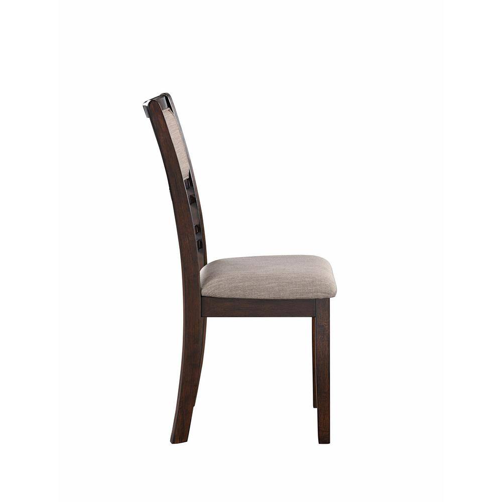 Gia 60" Brown Cherry Wood Dining Set with 4 Chairs