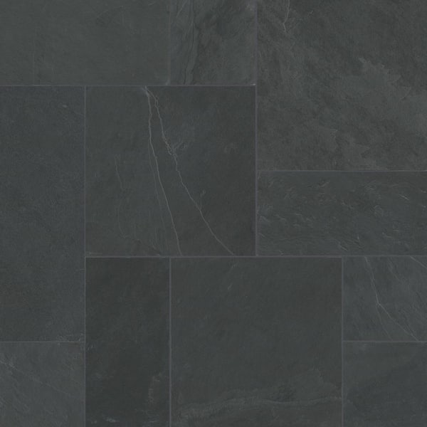 Montauk Black Pattern Mixed Sizes 16 in. x 24 in. Gauged Slate Floor and Wall Tile (512 sq. ft./Pallet)
