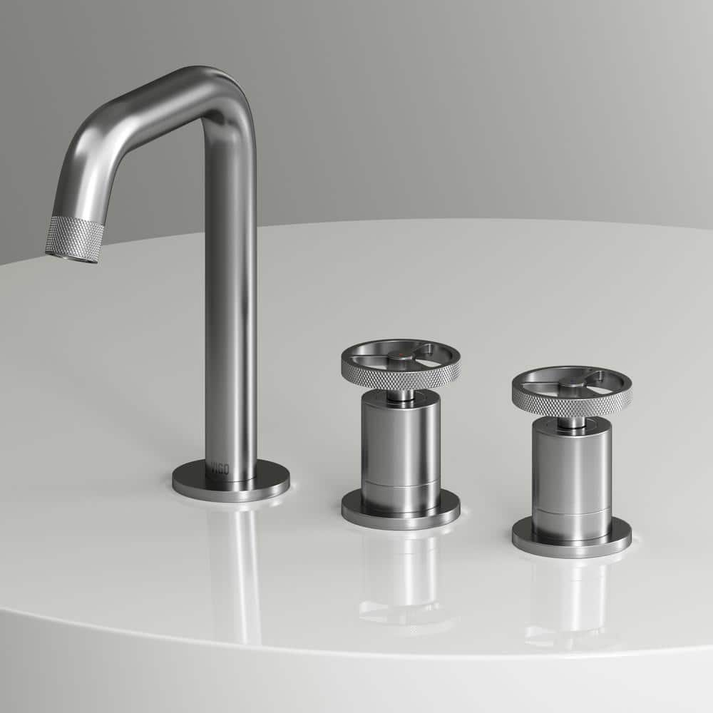 Cass Brushed Nickel Two-Handle Widespread Bathroom Faucet