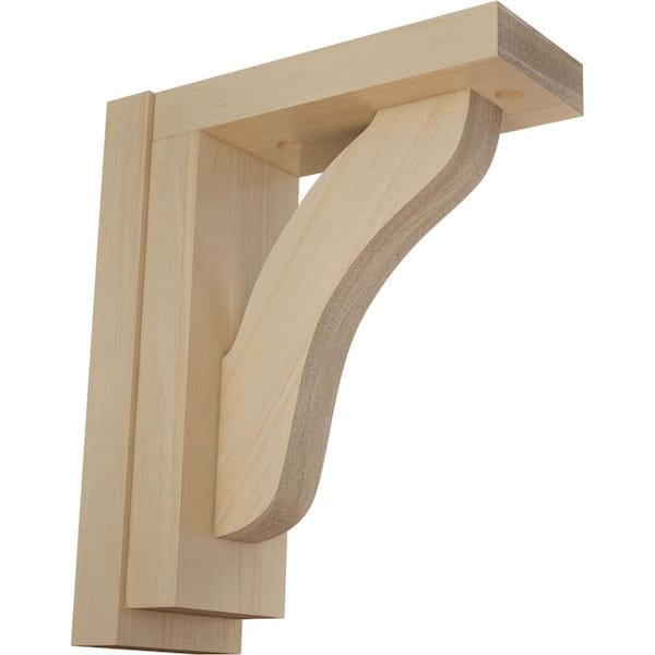 Ekena Millwork 2-1/2 in. x 6-1/4 in. x 7-1/2 in. Rubberwood Reece Shelf Bracket