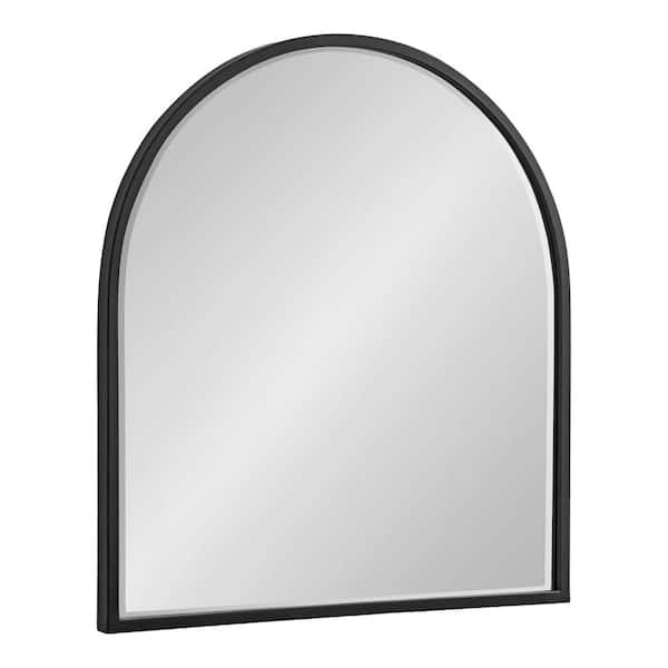 Kate and Laurel McLean 32.00 in. W x 36.00 in. H Black Arch Modern Framed Decorative Wall Mirror