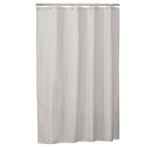 72 in. Cream Hopscotch Fabric Shower Curtain