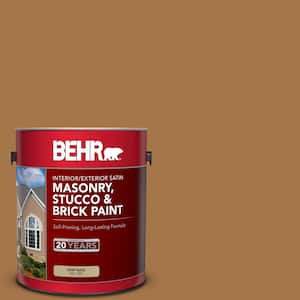 1 gal. #MS-38 Honey Amber Satin Interior/Exterior Masonry, Stucco and Brick Paint