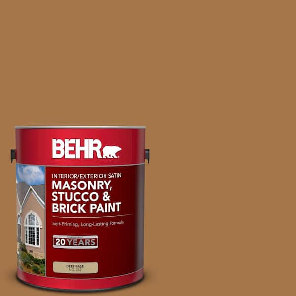 BEHR 1 gal. #MS-38 Honey Amber Satin Interior/Exterior Masonry, Stucco and Brick Paint
