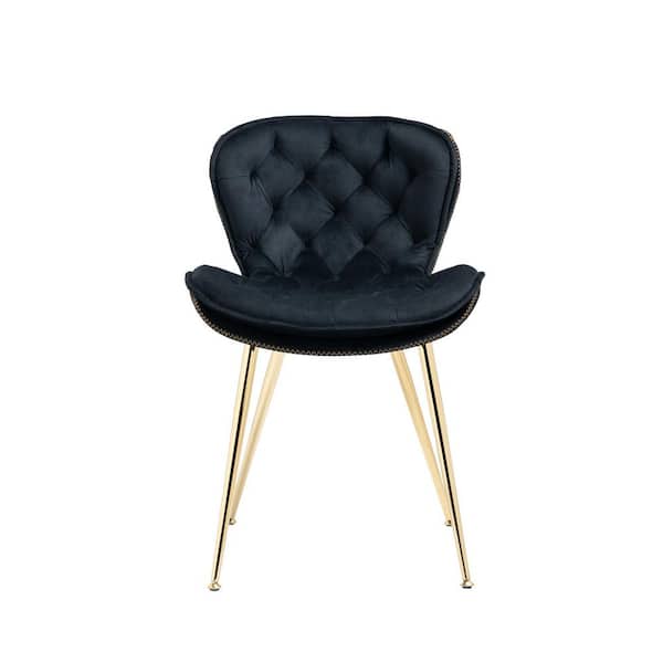HOMEFUN Modern Black Velvet Fabric Leisure Dining Chair (Set of 2)