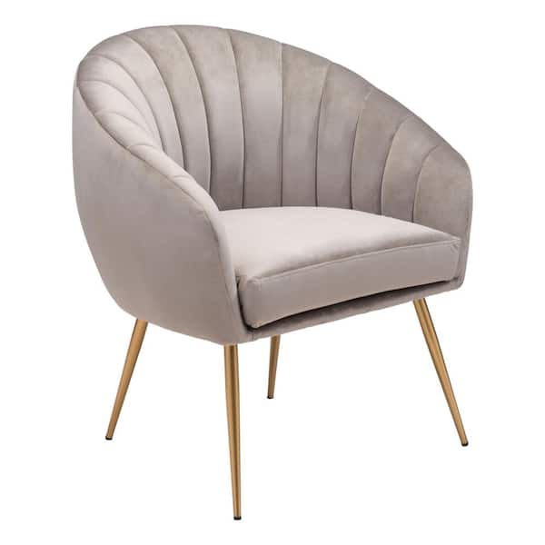 ZUO Max 29 in. Gray Polyester Arm Chair