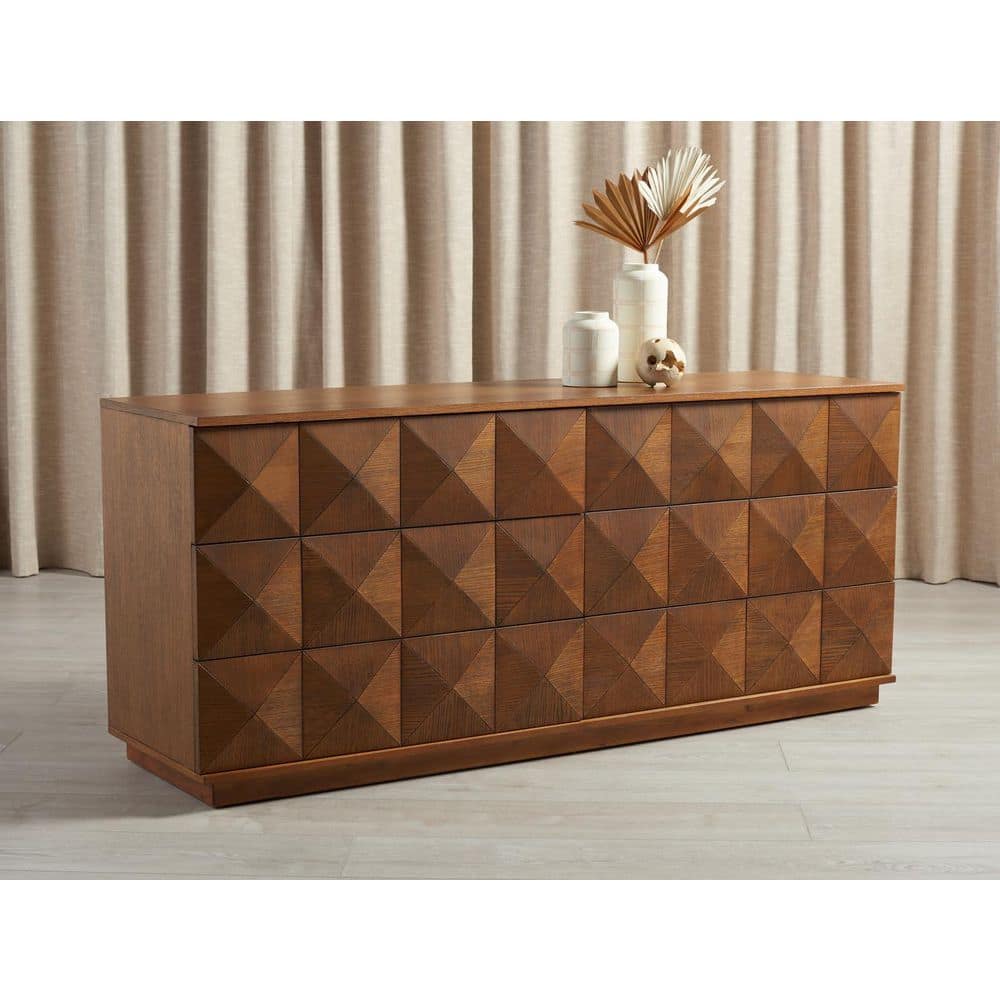 Patty Walnut 6 drawer 63 in. Wide Dresser price history on PriceWatchPro