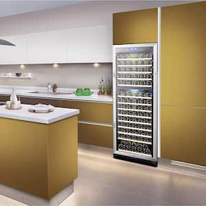 23 in. 160-Bottle Stainless Steel Dual Zone Wine Refrigerator