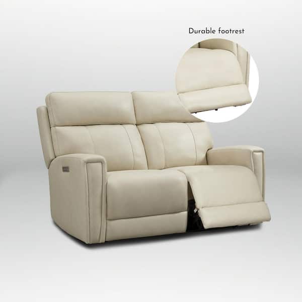 Ellesophas Eve 59 in. Genuine Leather Dual Power Reclining