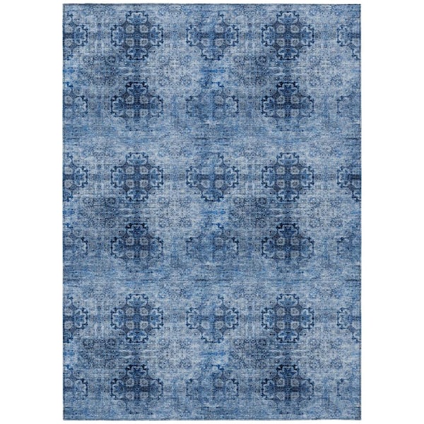 Addison Rugs Chantille ACN557 Navy 8 ft. x 10 ft. Machine Washable Indoor/Outdoor Geometric Area Rug