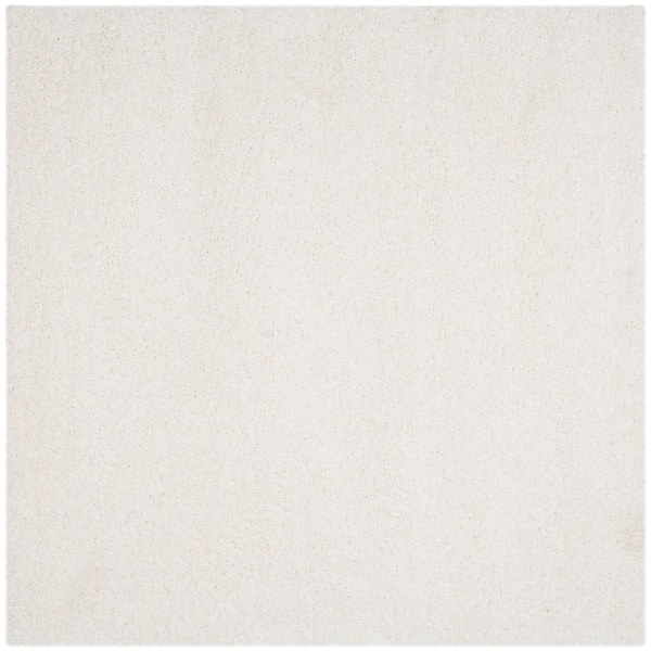 SAFAVIEH California Shag White 4 ft. x 4 ft. Square Solid Area Rug