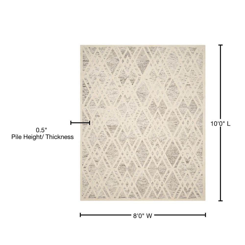 Handmade Elegance Light Brown & Ivory Wool 8' x 10' Area Rug