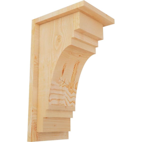 Ekena Millwork 8 in. x 10 in. x 18 in. Douglas Fir Pescadero Rough Sawn Corbel with Backplate