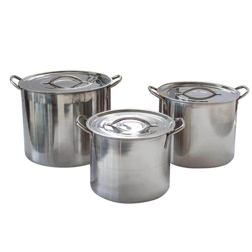 Sedona 3-Pc. Stainless Steel Stockpot Set - Stainless Steel