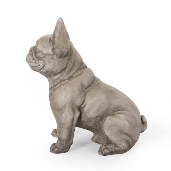 Unbranded - 17 in. H Gray Dog Garden Sculpture Garden Statues
