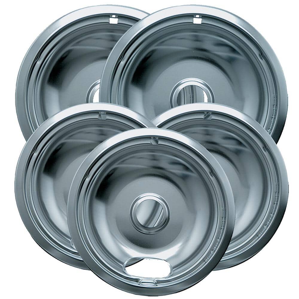 2-Small and 8 in 8-Pack 6 in 2-Large Drip Pan and Trim Ring in Porcelain 