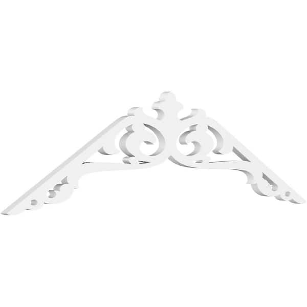 Ekena Millwork 1 in. x 48 in. x 14 in. (7/12) Pitch Amber Gable Pediment Architectural Grade PVC Moulding