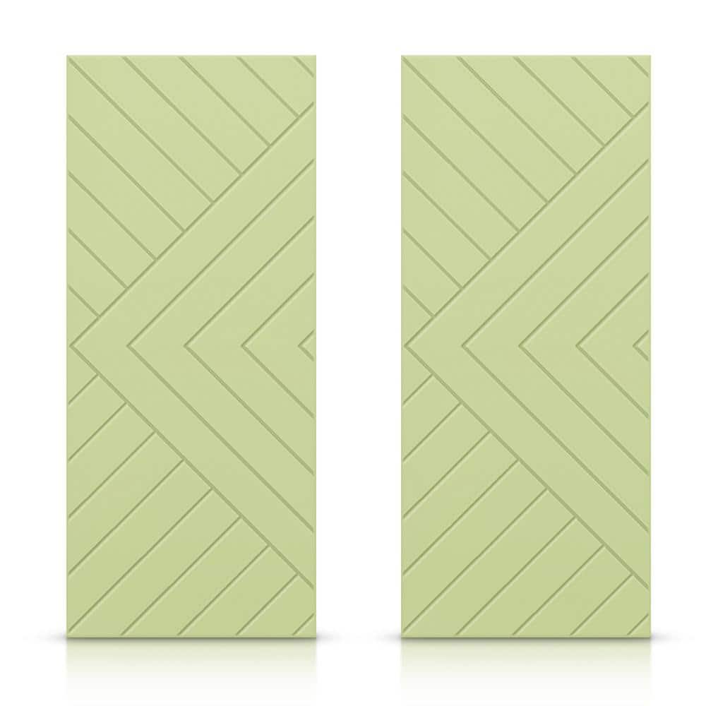 84 in. x 80 in. Hollow Core Sage Green Stained Composite MDF Interior Double Closet Sliding Doors price history on PriceWatchPro