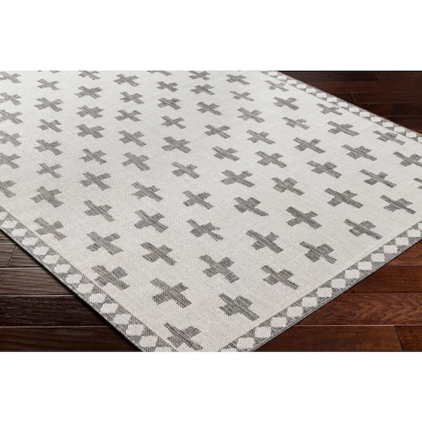 Long Beach Cool Gray Moroccan 5 ft. x 7 ft. Indoor/Outdoor Area Rug