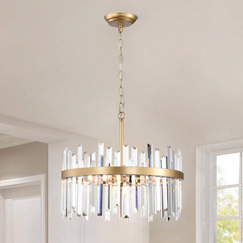 Casandra 5-Light Bronze Crystal Drum Chandelier