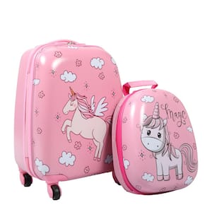 2-Piece Kids Luggage Set 12 in. Backpack and 16 in. Spinner Case for School Travel Unicorn