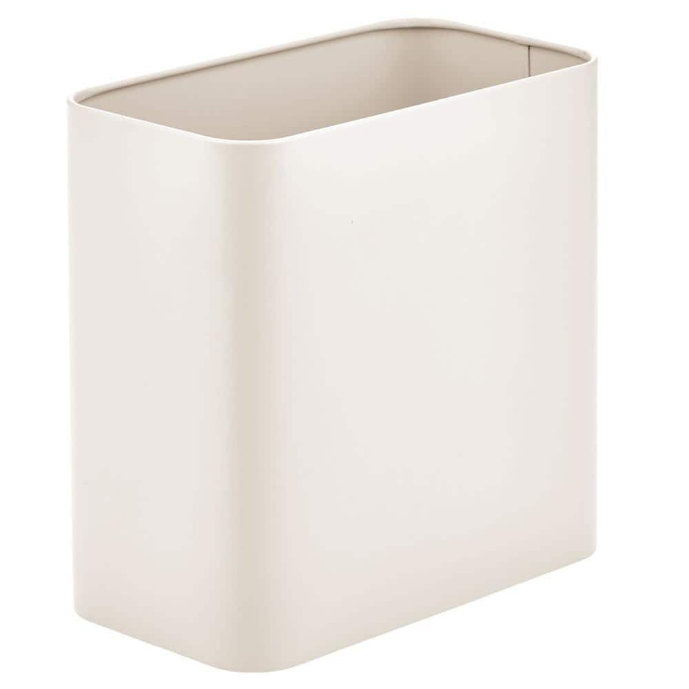 2.4 Gal. Cream Rectangular Small Metal Trash Can HPYXCOA1 The Home Depot