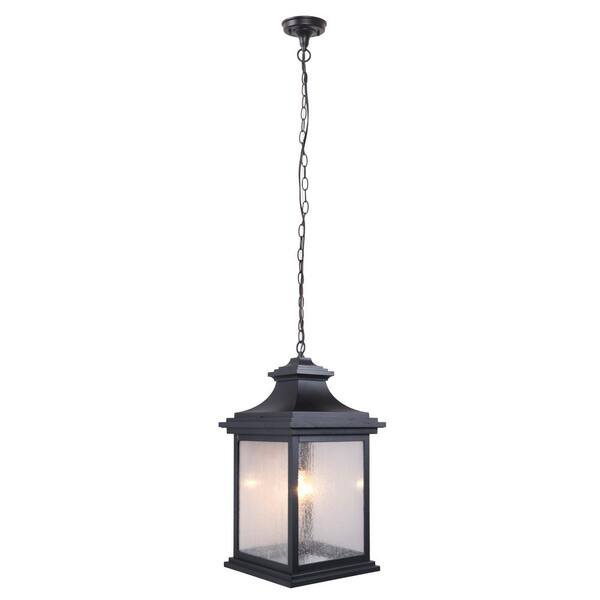 Craftmade Gentry Midnight Traditional Seeded Glass Square Pendant Light