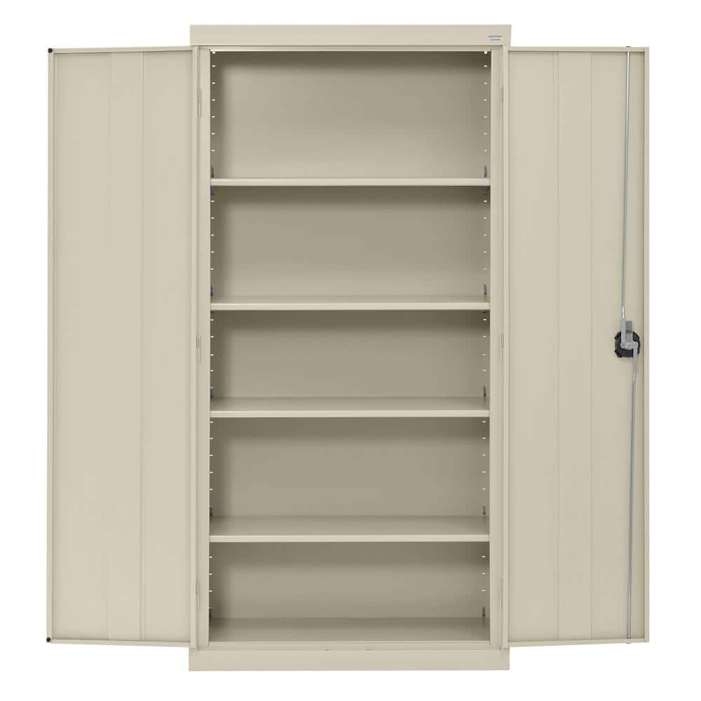 Modern Freestanding White Steel Lockable Office Cabinet with Adjustable Shelving