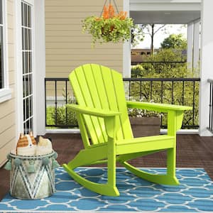 Mason Lime Adirondack HDPE Plastic Outdoor Rocking Chair