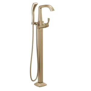 Stryke 1-Handle Freestanding Tub Filler Trim Kit with Handshower in Champagne Bronze (Valve Not Included)