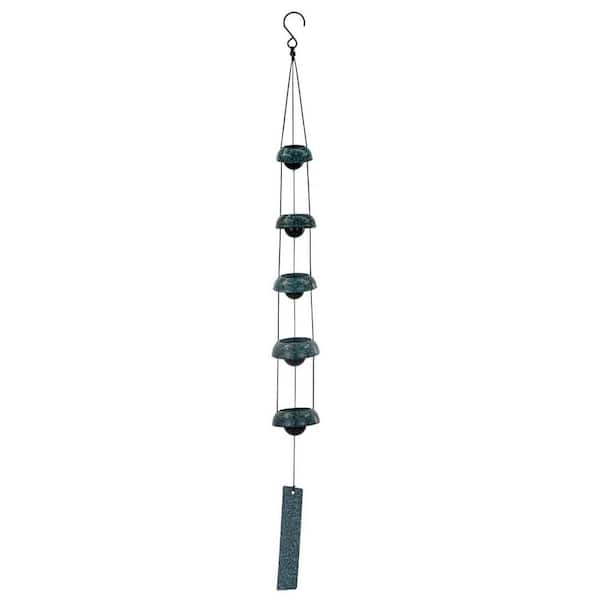 36.2 in. Green Wind Chimes for Outside with 5 Bells