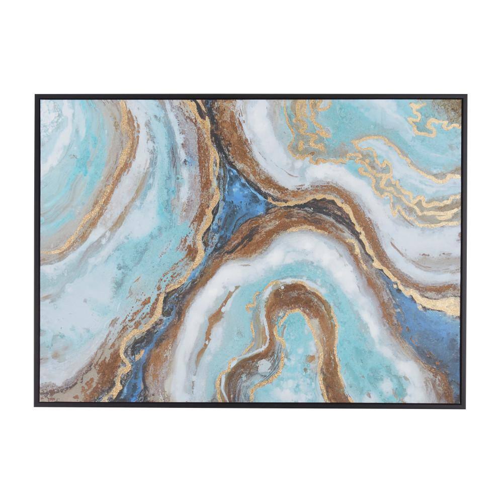 Designart Blue agate isolated'Stone Photographic on Wrapped Canvas set -  36x28 - 3 Panels - Bed Bath & Beyond - 32979990