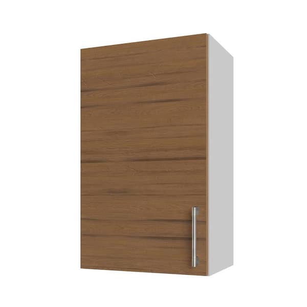 Miami Weatherboard 18 in. X 12 in. X 30 in Outdoor Wall Cabinet in Teak Matte