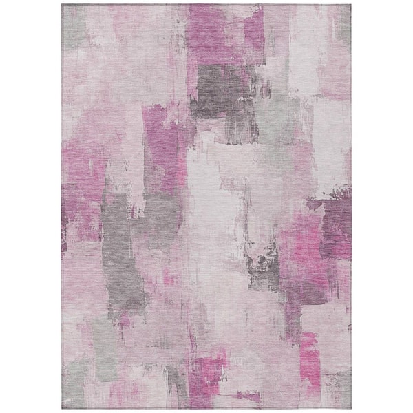 Chantille Machine Washable Indoor/Outdoor Abstract ACN1967 Pink 8 ft. x 10 ft. Area Rug