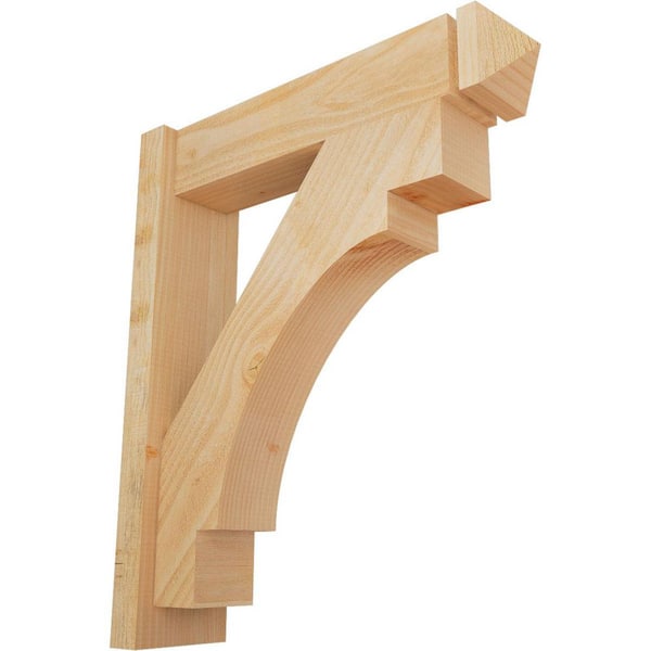 Ekena Millwork 6 in. x 28 in. x 24 in. Merced Arts and Crafts Rough Sawn Douglas Fir Outlooker