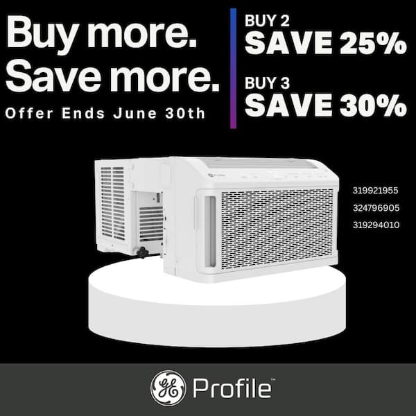 Profile ClearView Ultra Quiet 6,100 BTU 115V Window Air Conditioner Cools 250 Sq. Ft. Quiet and Easy to Install in White