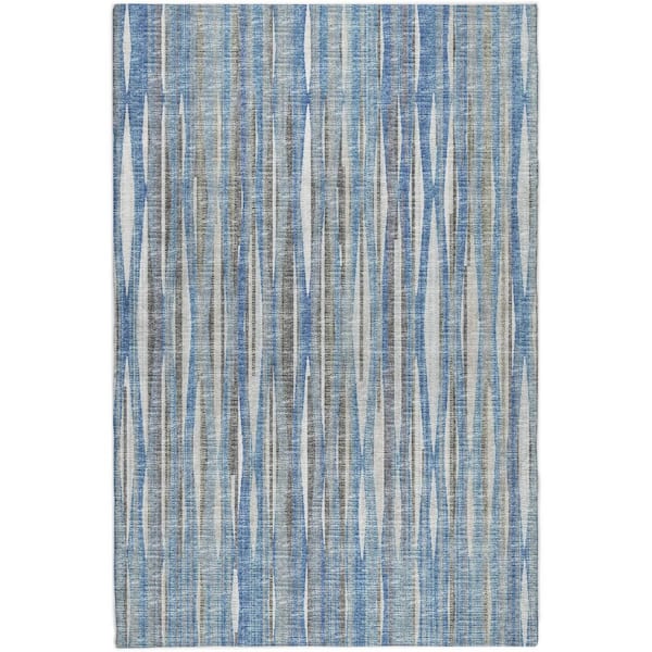 Dream Shag Premium Machine Washable Abstract ADS31 Blue 8 ft. x 10 ft. Area Rug
